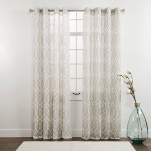 Dorian Geometric Semi-Sheer Grommet Single Curtain Panel