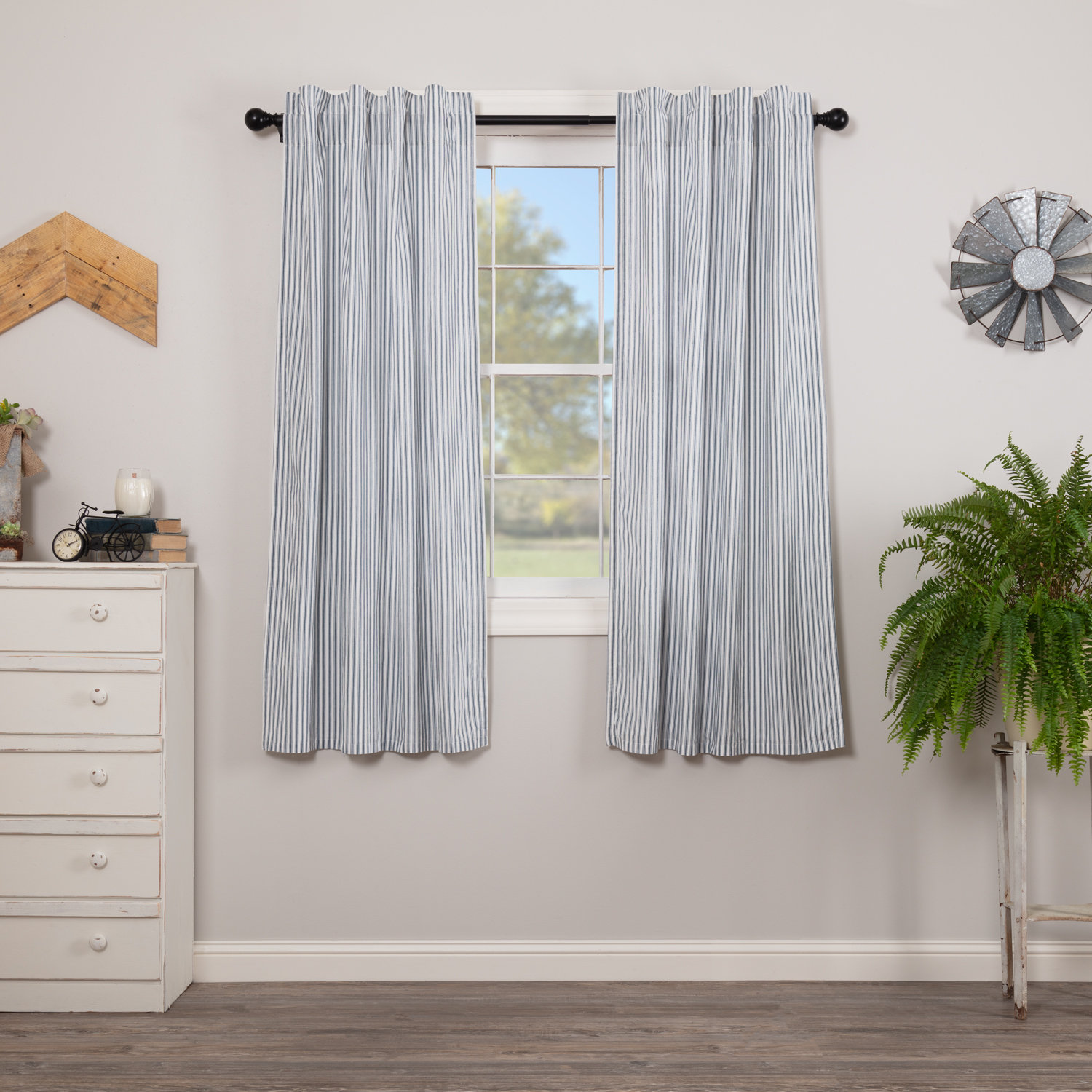 Surikova Ticking Stripe Rod Pocket Curtain Panels Surikova Ticking Stripe Rod Pocket Curtain Panels