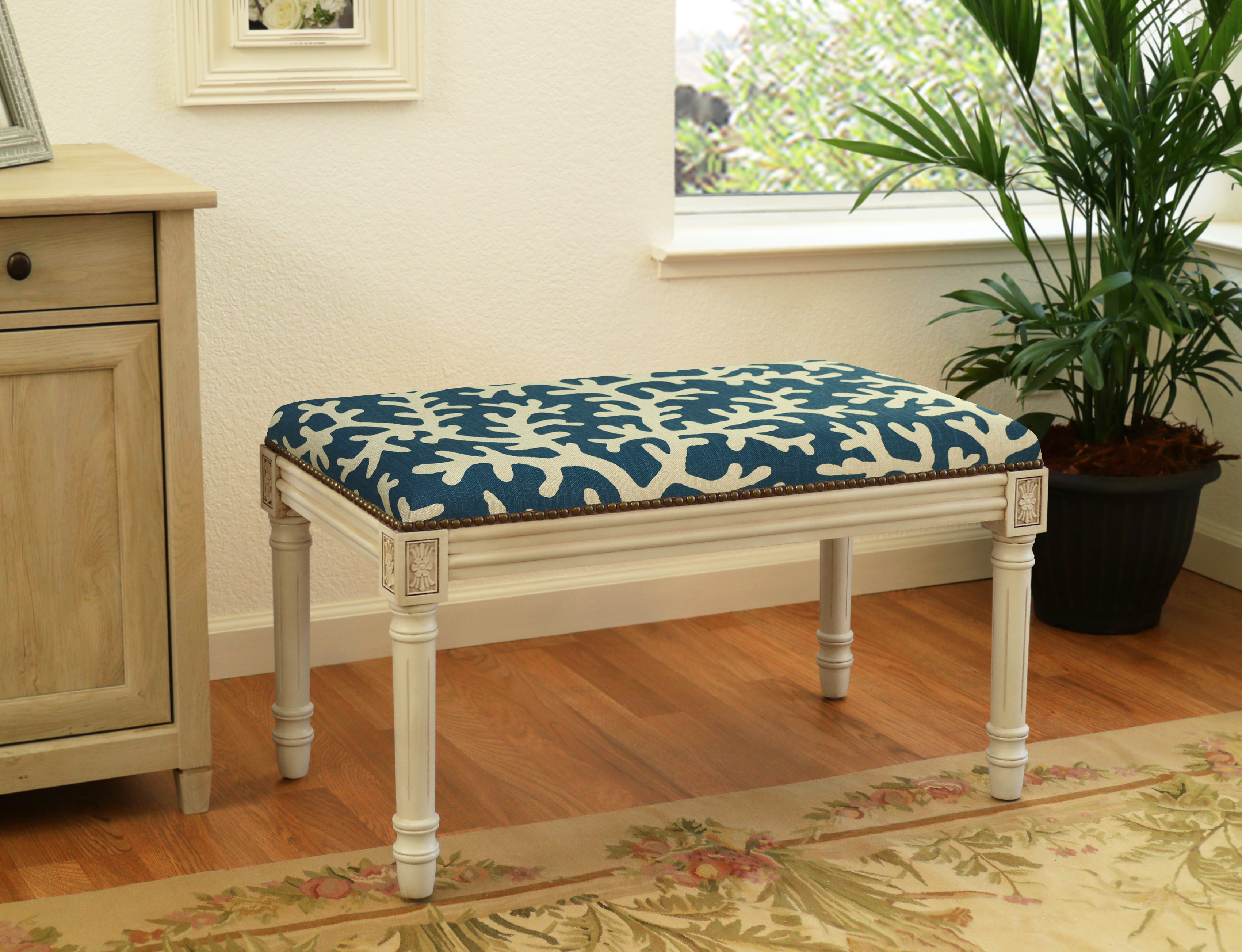 Highland Dunes Toms Upholstered Wood Bench Reviews Wayfair