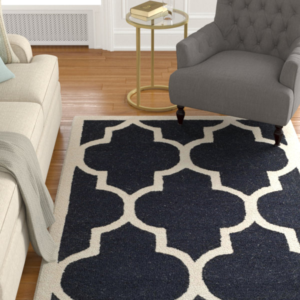 Parker Lane Hand-Tufted Wool Black/Ivory Area Rug by Darby Home Co