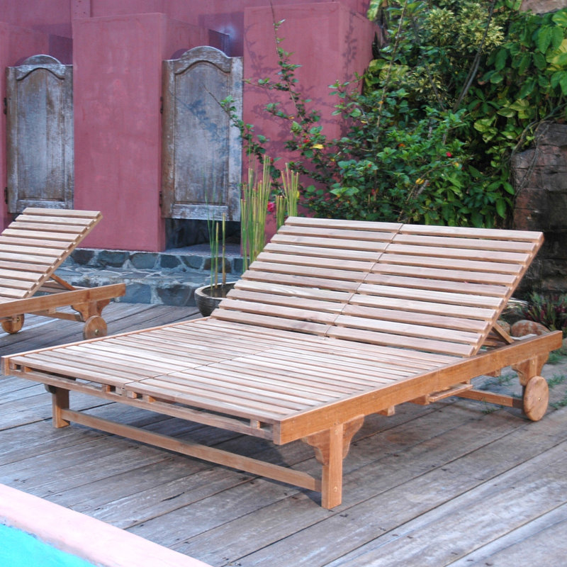 Anderson Teak Bel Air Double Reclining Chaise Lounge Wayfair Bel Air Double Reclining Teak Chaise Lounge