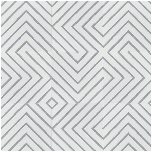Labyrinth Misty 8 x 8 Cement Field Tile in Gray/White by Villa Lagoon Tile
