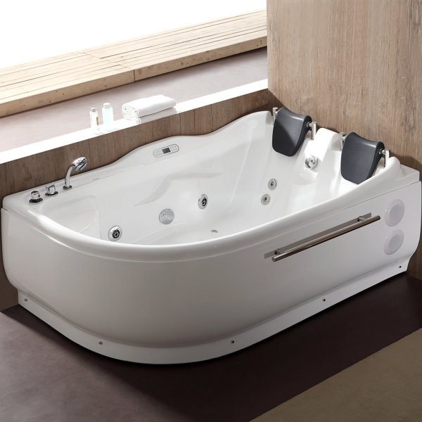 70.9 x 47.25 Corner Whirlpool Bathtub by EAGO