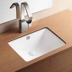Ceramica II Rectangular Undermount Bathroom Sink with Overflow