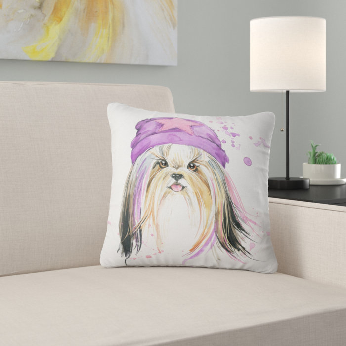 East Urban Home Animal Stylish Puppy With Hat Pillow Wayfair Ca