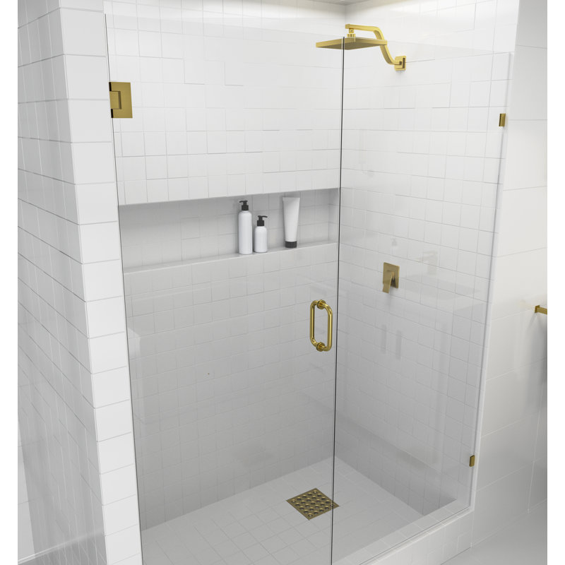 58 5 x 78 hinged frameless shower door