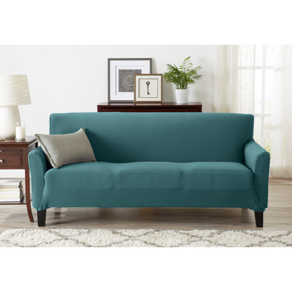 Super Soft Jersey Knit Box Cushion Sofa Slipcover By Winston Porter