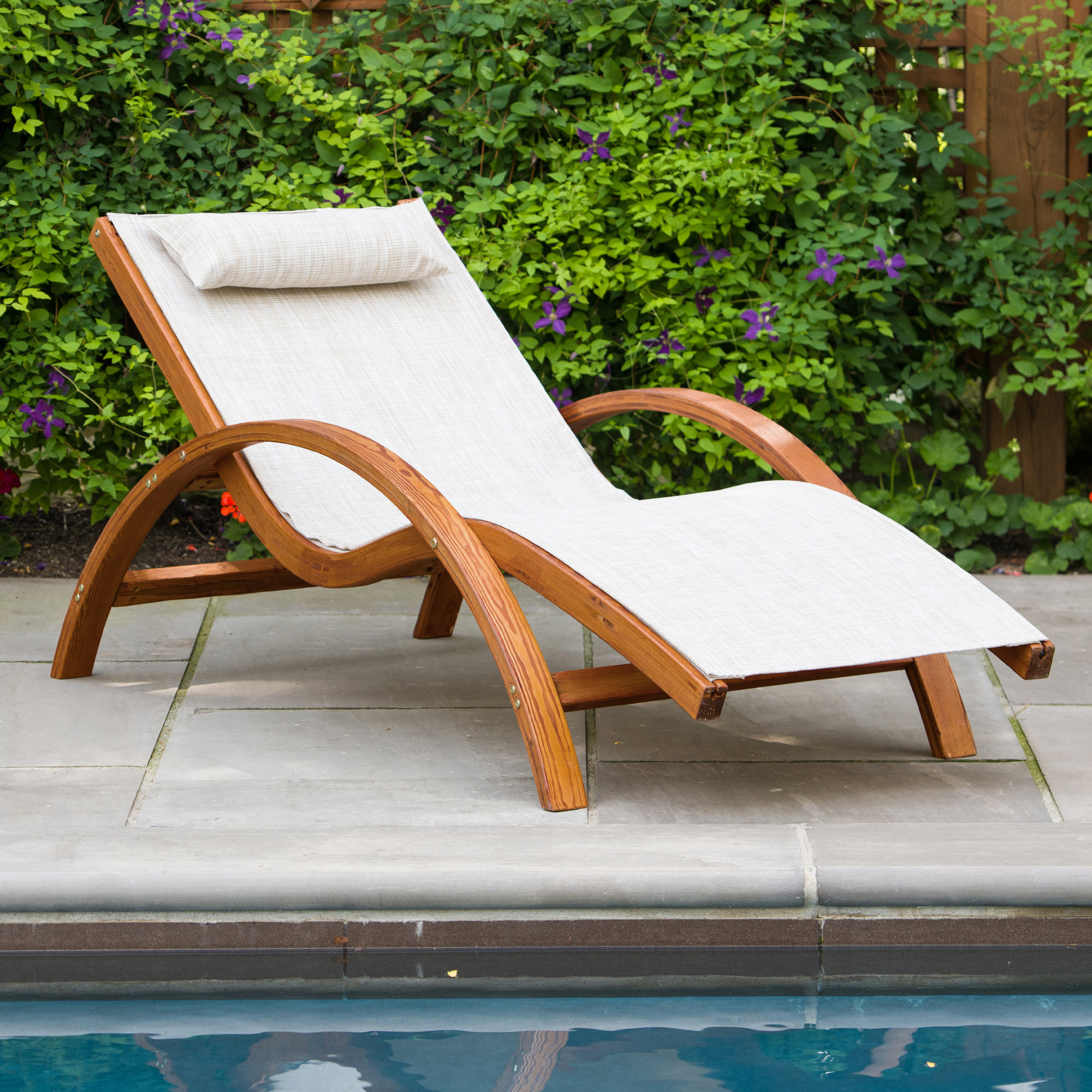Leisure Season Sling Lounge Chair With Cushion Reviews Wayfair Leisure Season Sling Lounge Chair With