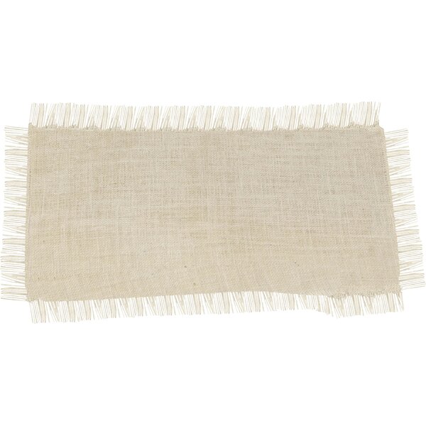 Lyndalia Burlap Fringed Jute Placemat (Set of 4) by Beachcrest Home