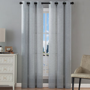Wellington Solid Semi-Opaque Grommet Single Curtain Panel