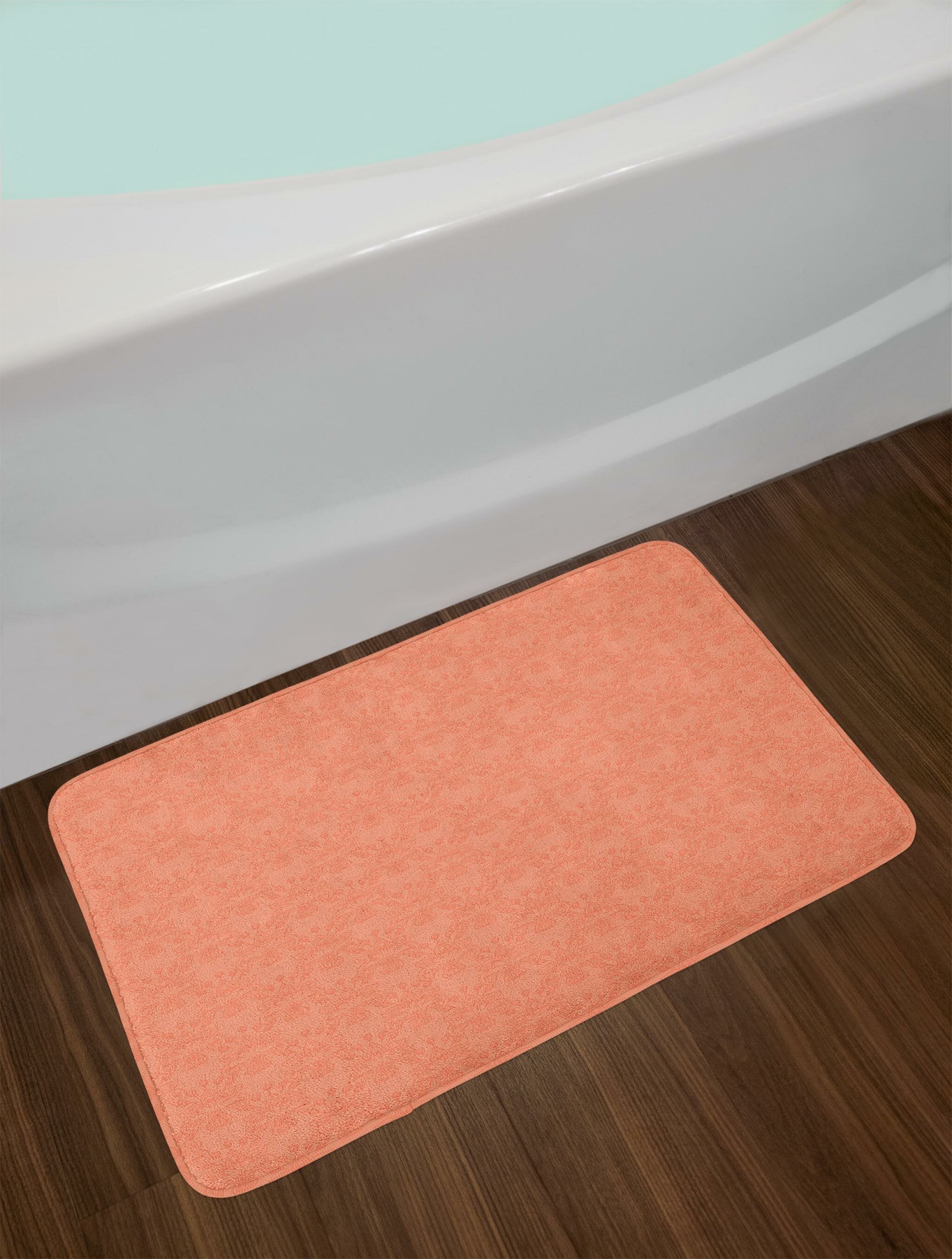 East Urban Home Peach Bath Mat Flower Ornate Pattern Nature