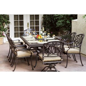 Skyloft Traditional 9 Piece Dining Set with Cushions