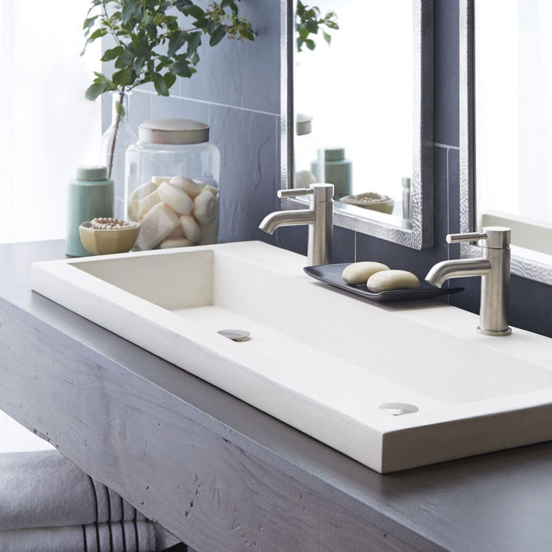 Native Trails Trough Handmade Rectangular Drop In Bathroom Sink Rectangular Drop In Bathroom Sink