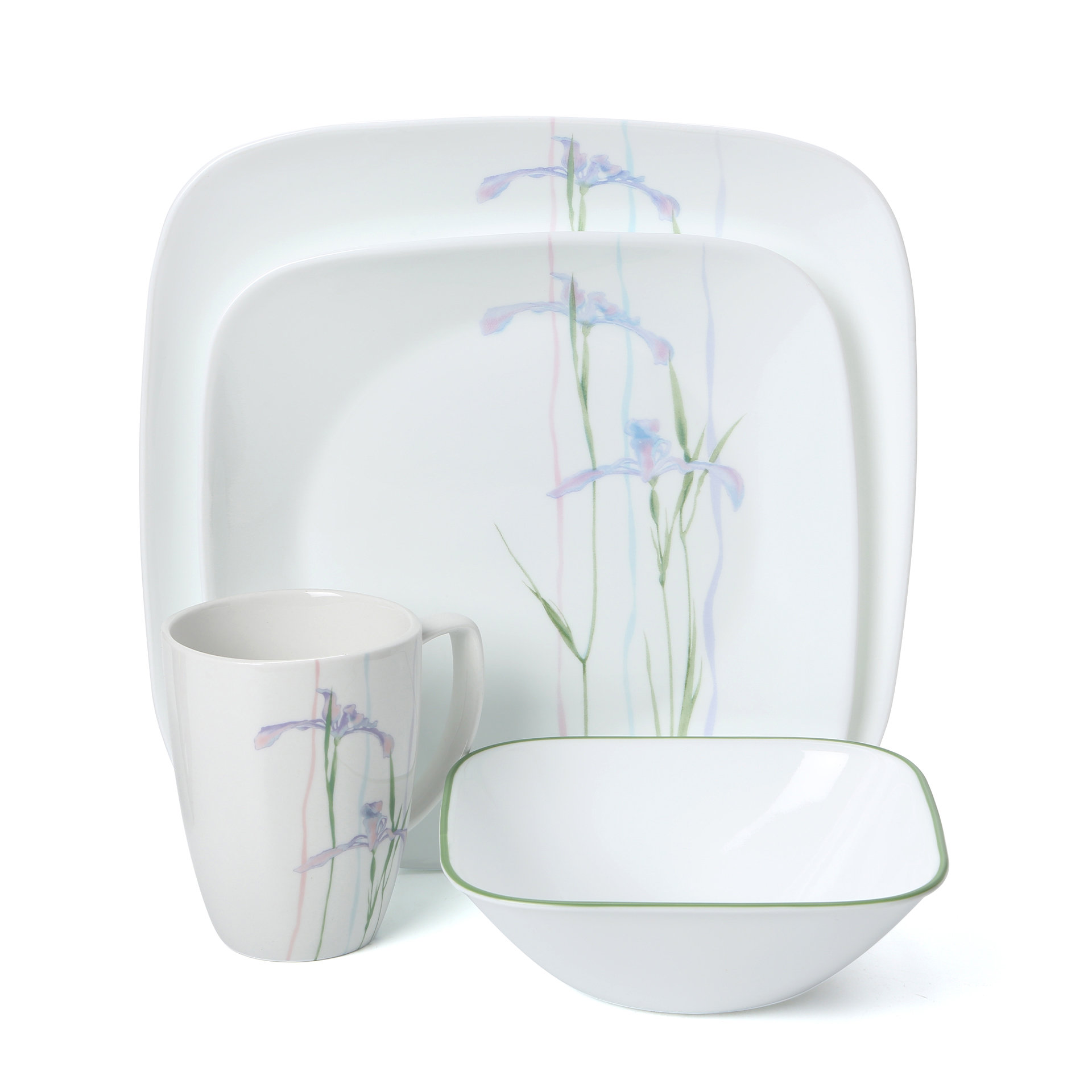 Corelle Impressions Shadow Iris Square 16 Piece Dinnerware Set ... Corelle Impressions Shadow Iris Square 16 Piece Dinnerware Set ...