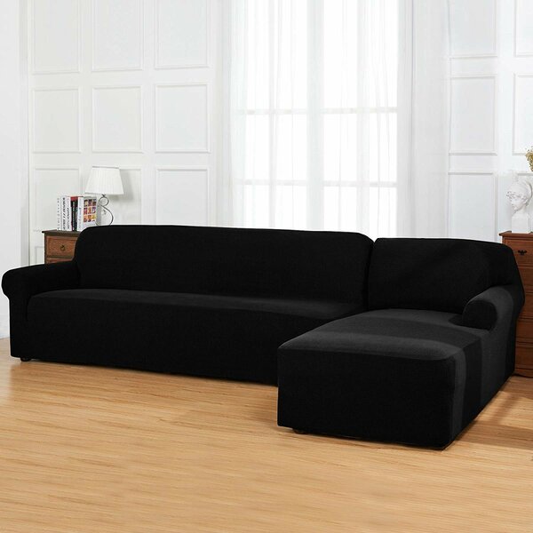 Bolee L-Shaped Jacquard Stretch Box Cushion Sofa And Chaise Lounge Slipcover Set By Winston Porter