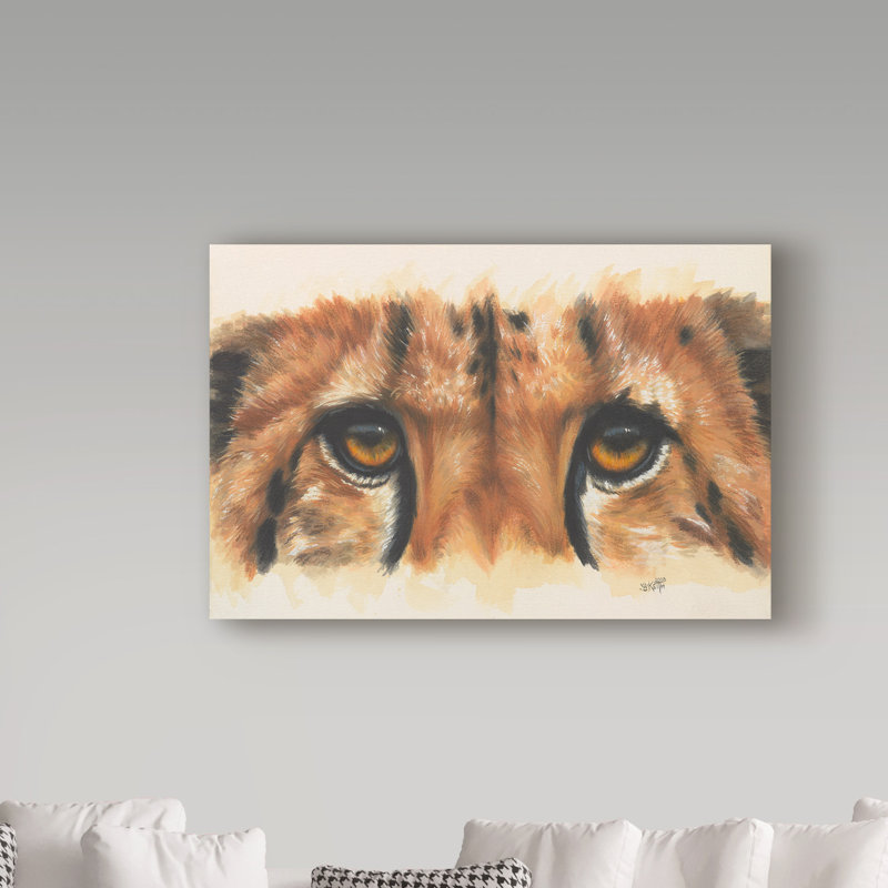 Trademark Art Eye Catching Cheetah Oil Painting Print On Wrapped