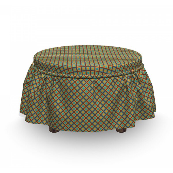 Rhombus Cells Tile Ottoman Slipcover (Set Of 2) By East Urban Home