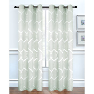 Middlebury Modern Geometric Room Darkening Grommet Curtain Panels