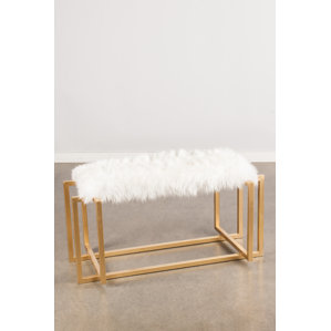 Logan Sheepksin Metal Bench by Statements by J