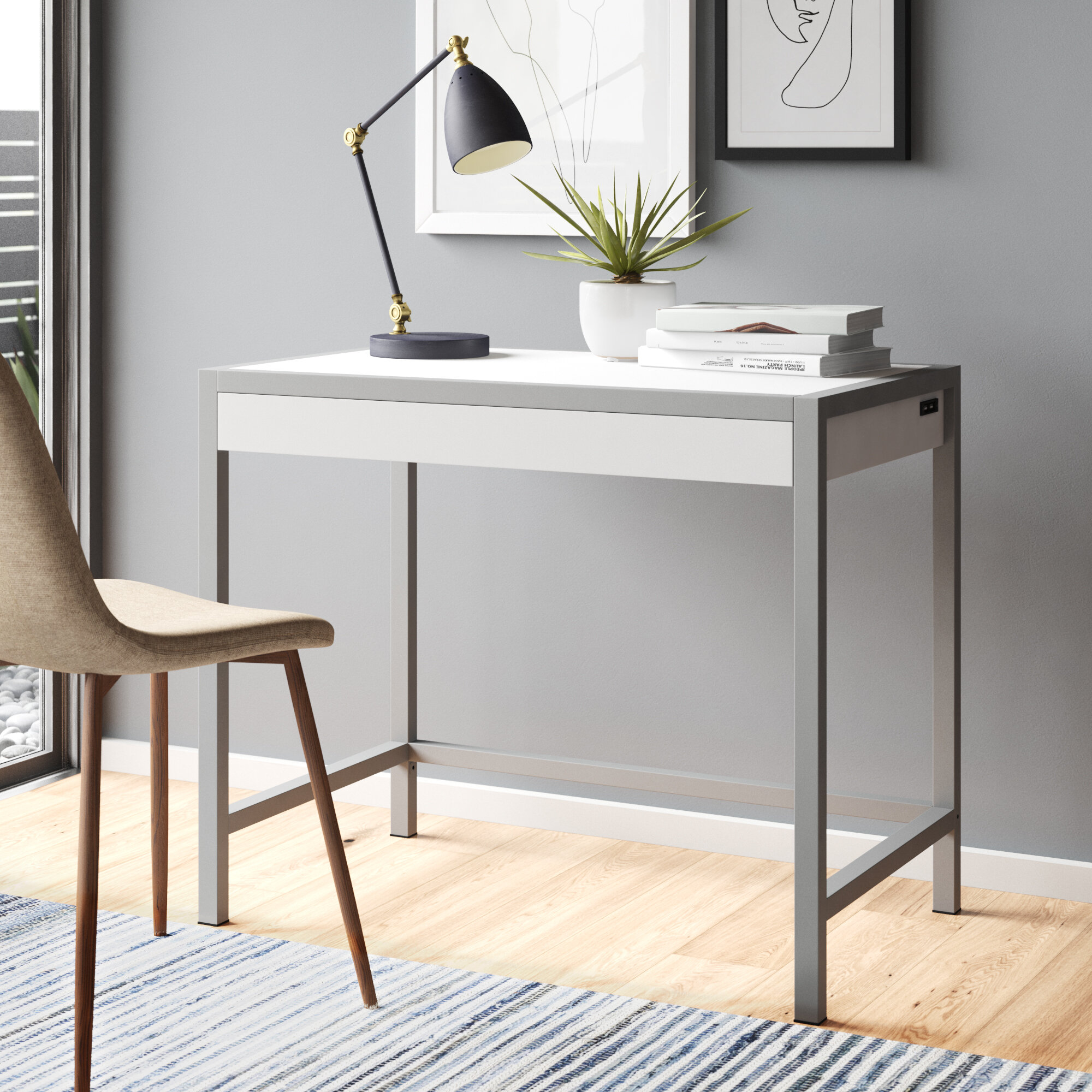 Bastille Glass Desk Reviews Allmodern