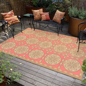 Coeur Tile Pink/Green Indoor/Outdoor Area Rug