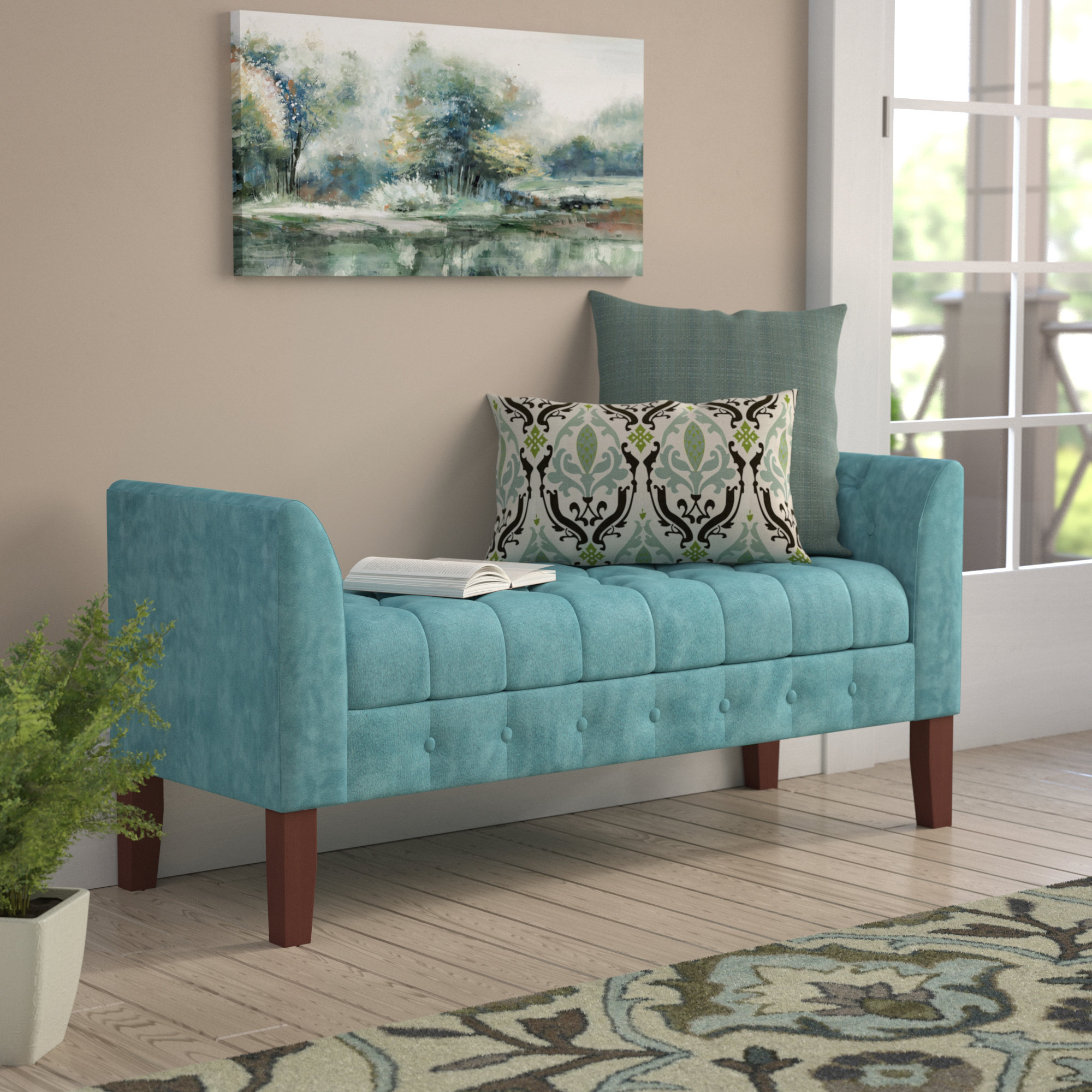 Andover Mills Hana Upholstered Flip Top Storage Bench Reviews