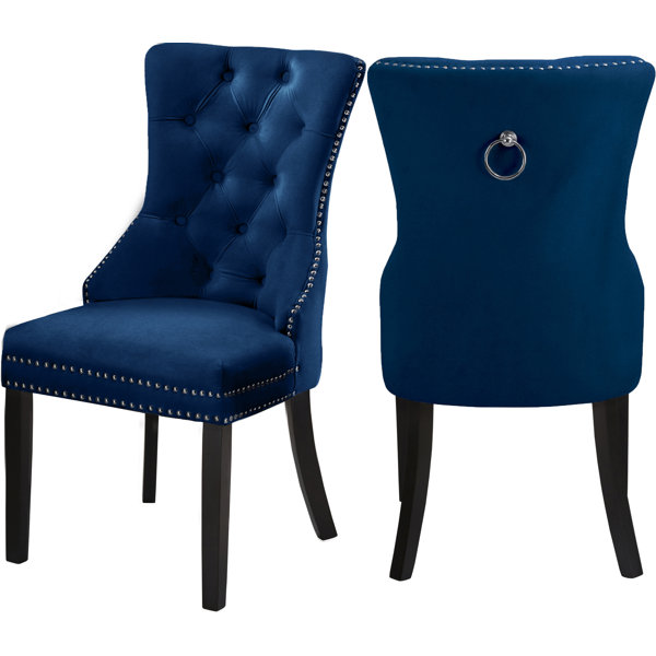Blue Suede Dining Chairs Wayfair