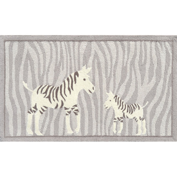 Gray/White Area Rug by The Conestoga Trading Co.