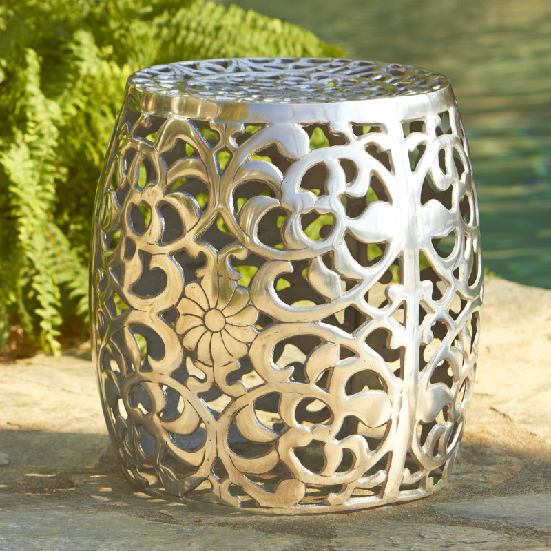 Fretwork Aluminum Garden Stool & Reviews Birch Lane