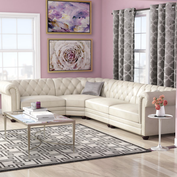 Lizete Leather Sectional By Willa Arlo Interiors 2019 Sale