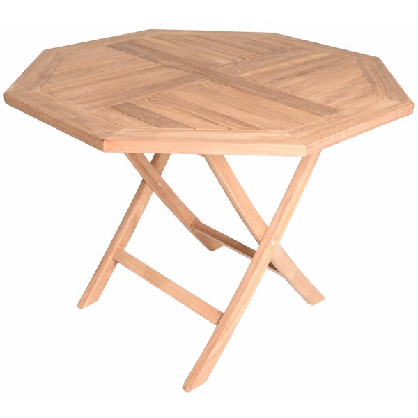 Cosmo Octagonal Folding Teak Dining Table by August Grove