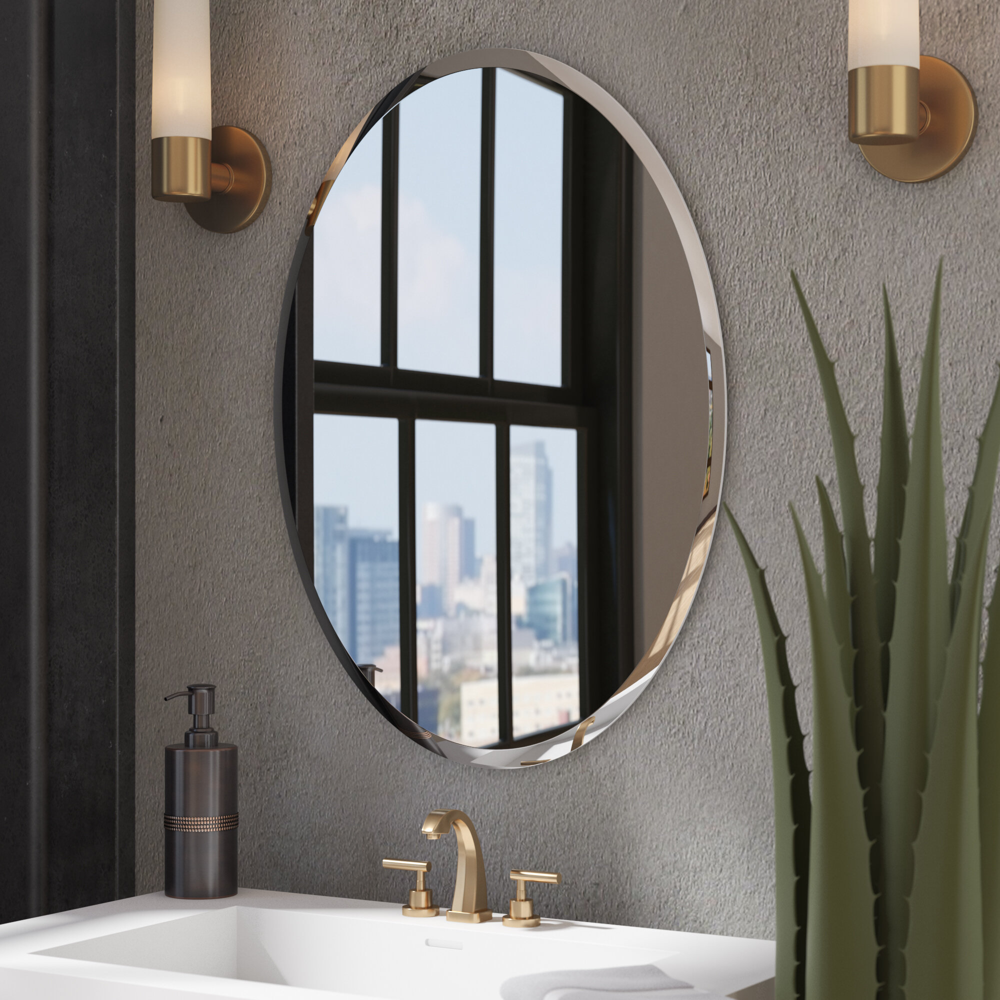 Wrought Studio Anaelle Modern Contemporary Beveled Frameless Bathroom Mirror Reviews Wayfair