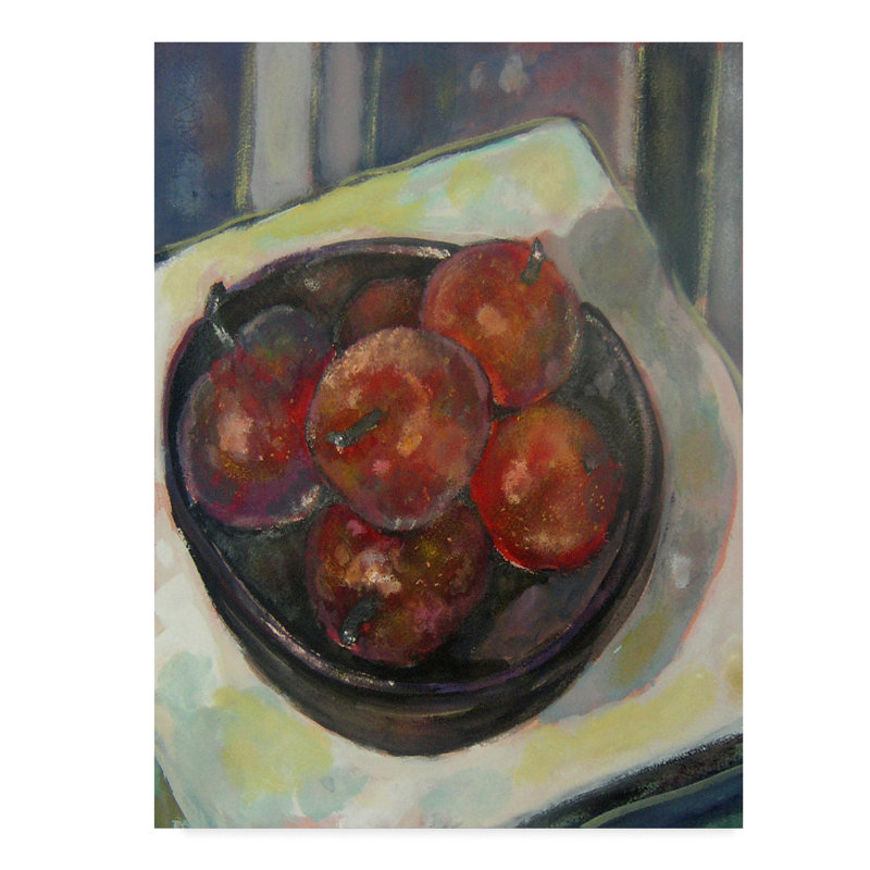 World Menagerie Apples On A White Cloth Watercolor Painting