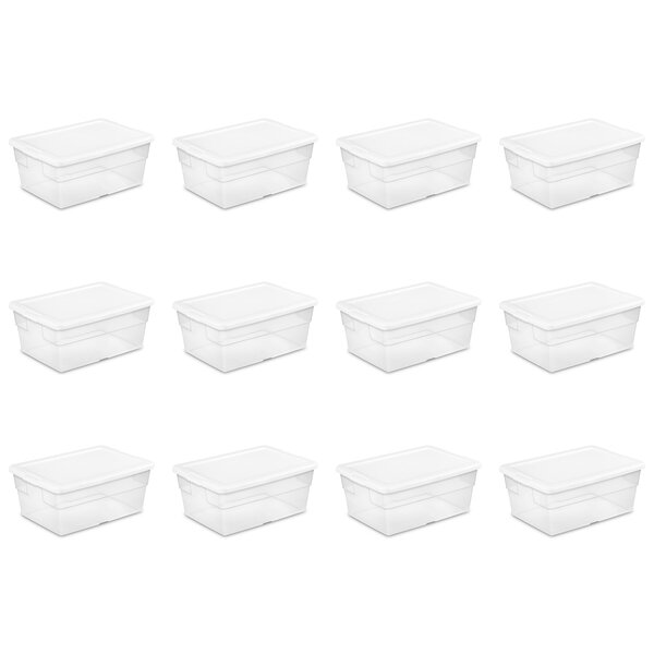 Set of 12 Sterilite see through 6QT Storage Box containers size 13.5 X 8.25 X 5
