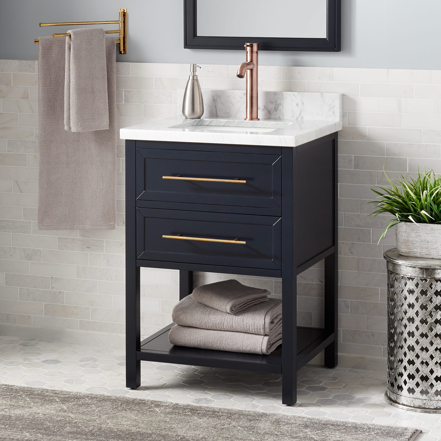 Signature Hardware Robertson Marble 25 Single Bathroom Vanity Set