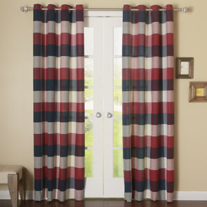 Bold Check Grommet Curtain Panels (Set of 2)