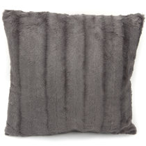 gray fur pillow