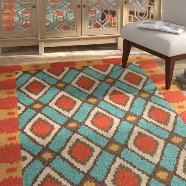 Puri Hand-Hooked Blue/Red Indoor/Outdoor Area Rug