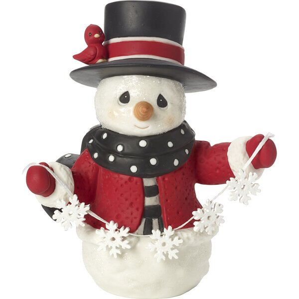 May All Your Christmases Be White Eighth in Annual Snowman Series Bisque Porcelain Figurine by Precious Moments