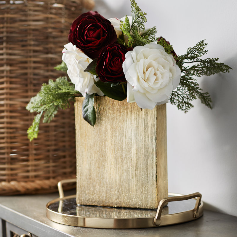 Rosdorf Park Large Roses With Cypress Mixed Floral Arrangement In