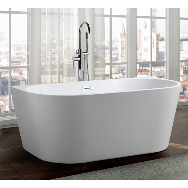 Calabria 59 x 30 Freestanding Soaking Bathtub by Bellaterra Home