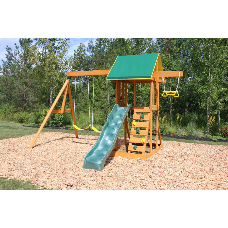 kidkraft newport wooden swing set