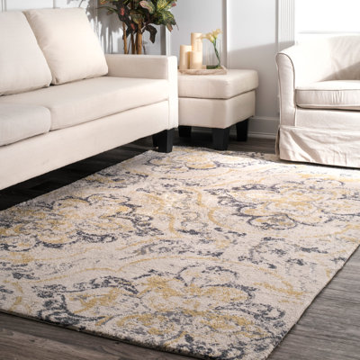 Alcott Hill Zanesville Ivory Yellow Area Rug Birch Lane Zanesville Ivory Yellow Area Rug