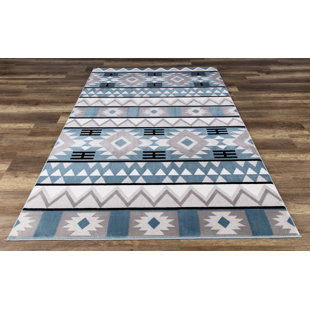 Native American Inspired Rugs Wayfair Paugh Premium Southwestern Natïve Blue Gray Area Rug