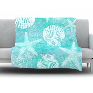 Seaside by Sylvia Cook Fleece Throw Blanket