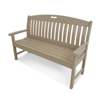 Nautical Plastic Garden Bench POLYWOOD® Size: 37.5" H x 51.75" W x 25" D, Color: Sand