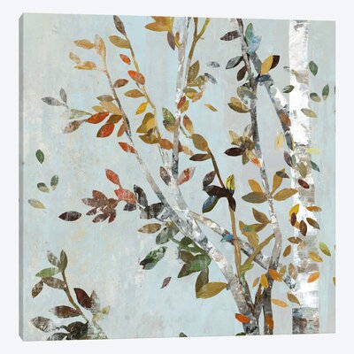 'Birch with Leaves II' Print on Canvas East Urban Home Size: 26