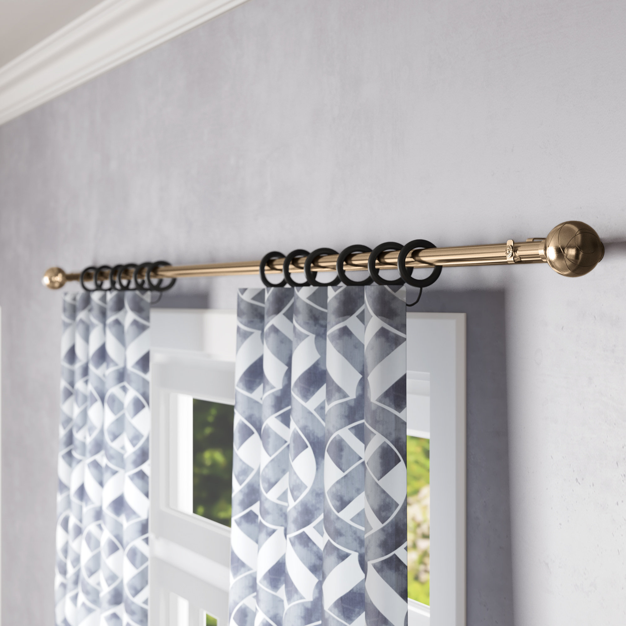 Everly Quinn Katharina Curtain Double Rod Hardware Set Reviews Katharina Curtain Double Rod Hardware