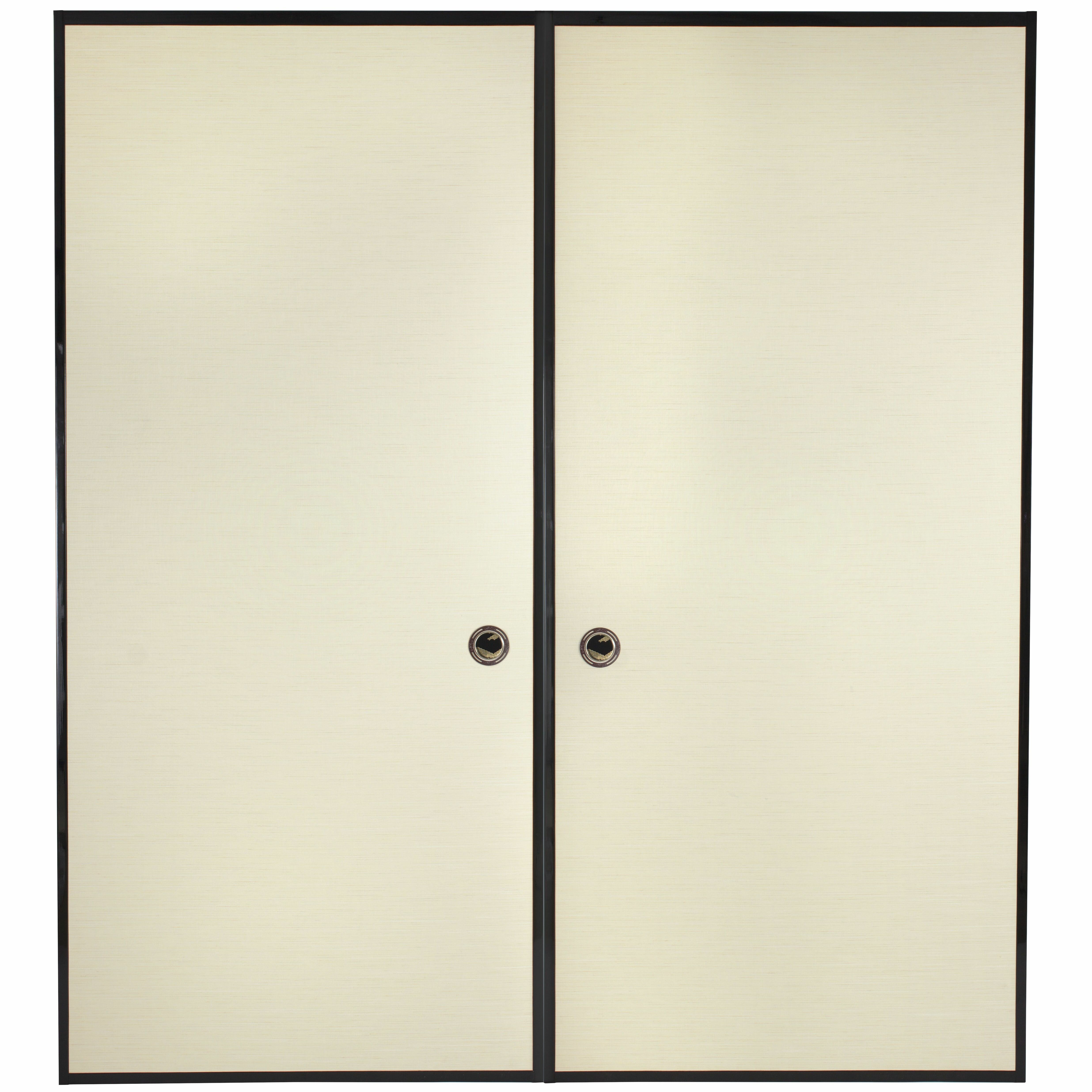 Oriental Furniture Panelled Wood Painted Sliding Closet Doors