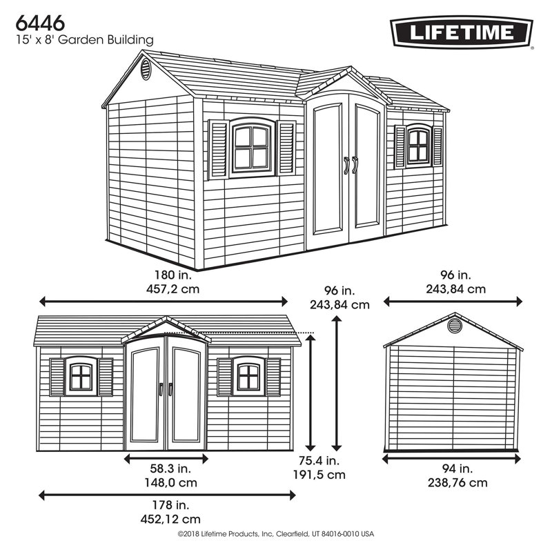 Lifetime Side Entry 15 Ft W X 8 Ft D Plastic Storage Shed Reviews Wayfair